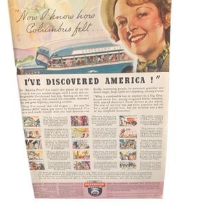 Vintage 1936 Greyhound How Columbus Felt Ad Advertisment